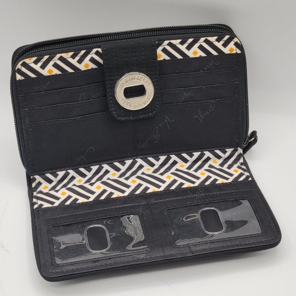 .RFID Turnlock Wallet  - Quilted Black - Vera Bradley - Picture 3 of 4